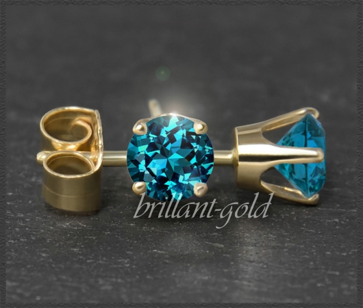 Ohrstecker 585 Gold Topas london-blue 4,5,6,7mm
